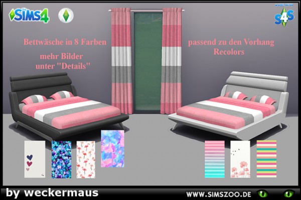  Blackys Sims 4 Zoo: Modern double bed