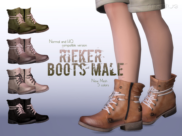  The Sims Resource: Rieker Boots Normal+HQ Compatible by Ms Blue