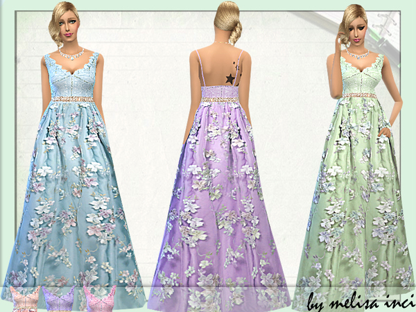  The Sims Resource: Lace Bridal Gown by melisa inci