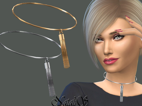  The Sims Resource: Choker with Chain Tassel by NataliS