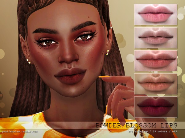 The Sims Resource: Powder Blossom Lips N8 by Pralinesims