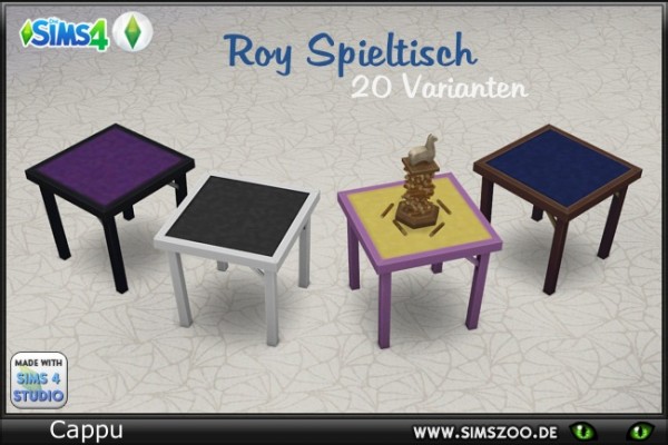  Blackys Sims 4 Zoo: Roy gaming table by Cappu