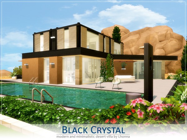  The Sims Resource: Black Crystal house by Lhonna