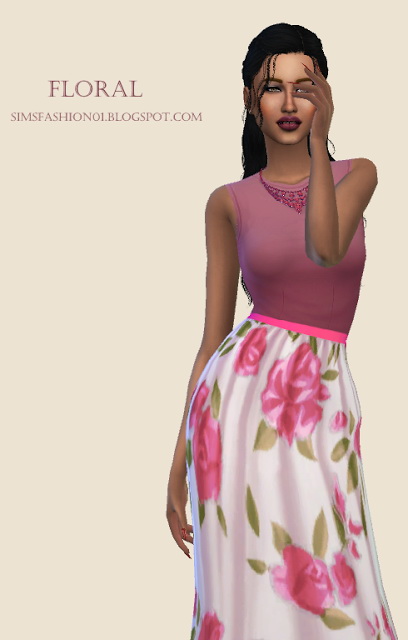  Sims Fashion 01: Floral Dress