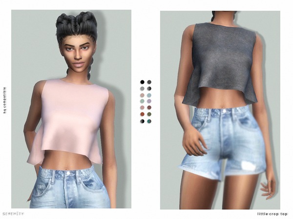  The Sims Resource: Little Crop Top by serenity cc