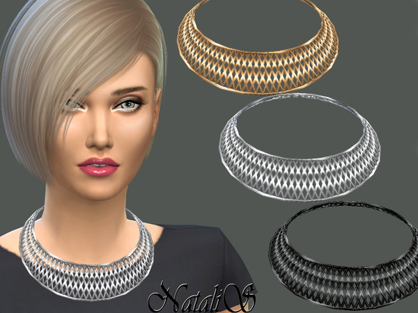  The Sims Resource: Cage Collar Necklace by NataliS