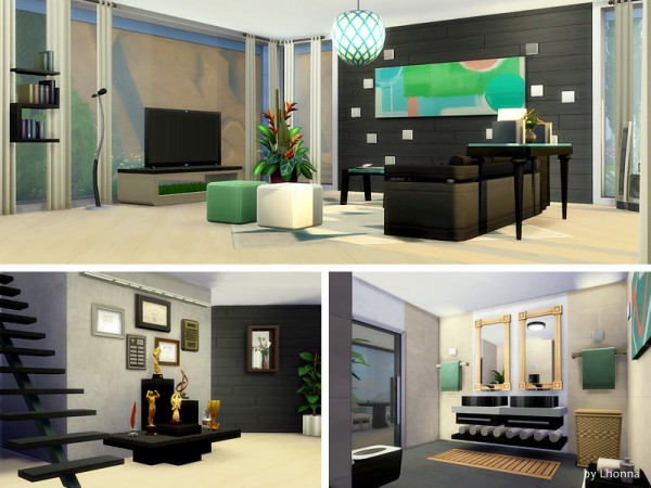  The Sims Resource: Black Crystal house by Lhonna