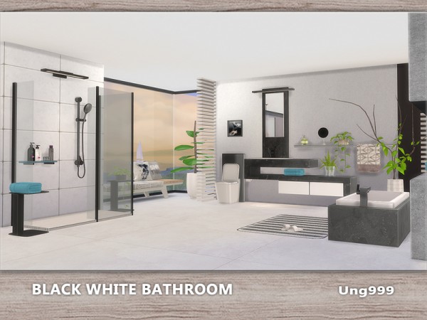 The Sims Resource: Black White Bathroom by ung999