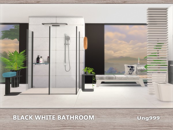  The Sims Resource: Black White Bathroom by ung999