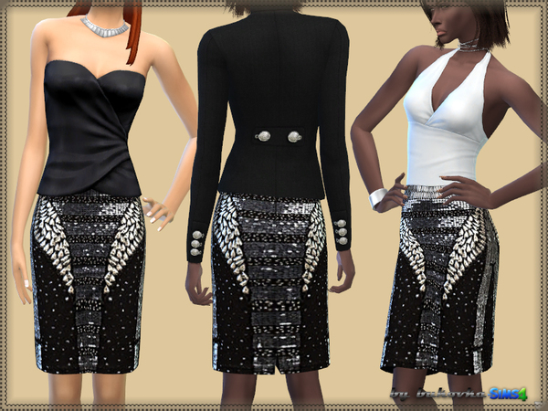  The Sims Resource: Skirt & Rhinestones by Bukovka