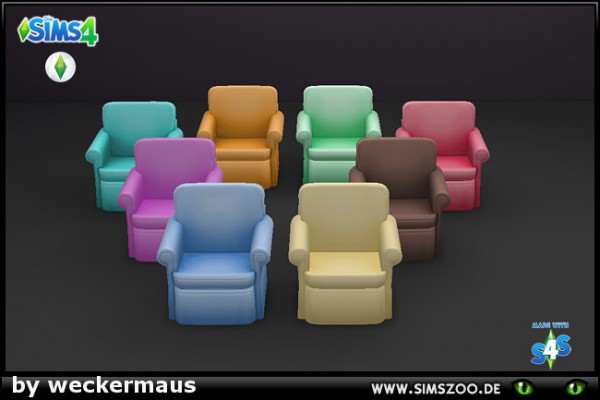  Blackys Sims 4 Zoo: Easy Armchair by weckermaus