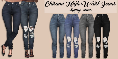  LumySims: Chisami High Waist Jeans