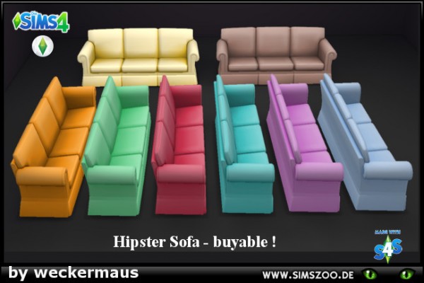  Blackys Sims 4 Zoo: Hipster Sofa by weckermaus