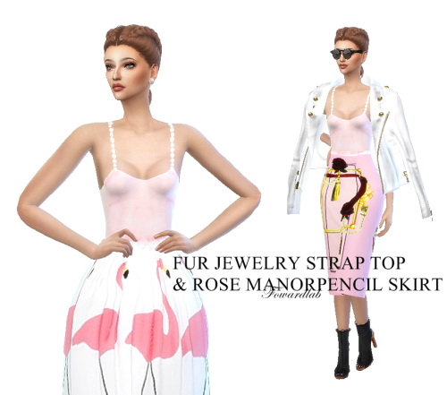  Fowardlab: Pink Fur Jewelry Strap Top