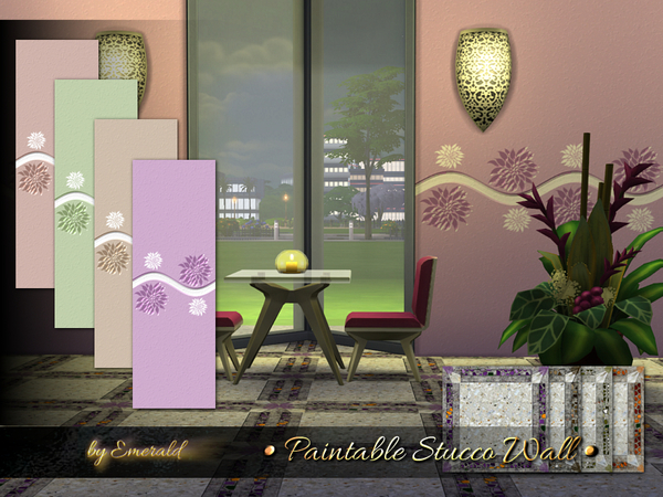  The Sims Resource: Paintable Stucco Wall by emerald