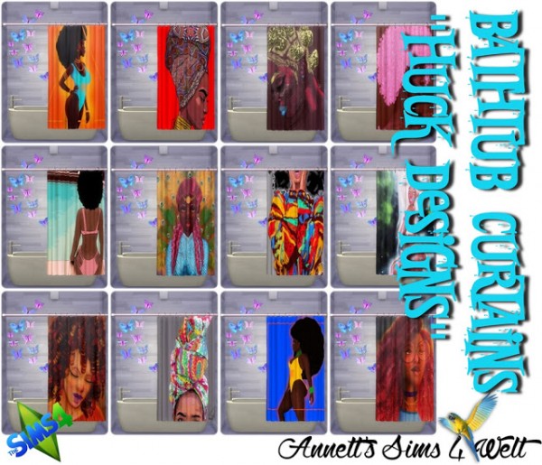  Annett`s Sims 4 Welt: Bathtub Curtains Huck Designs