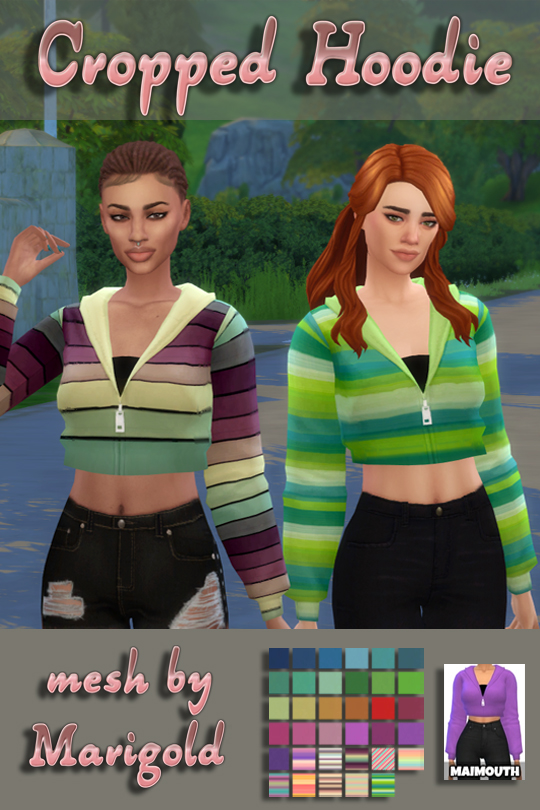  Simsworkshop: Crop Hoodie by Maimouth