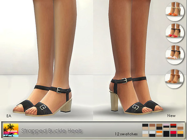  The Sims Resource: Strapped Buckle Heels by Elfdor