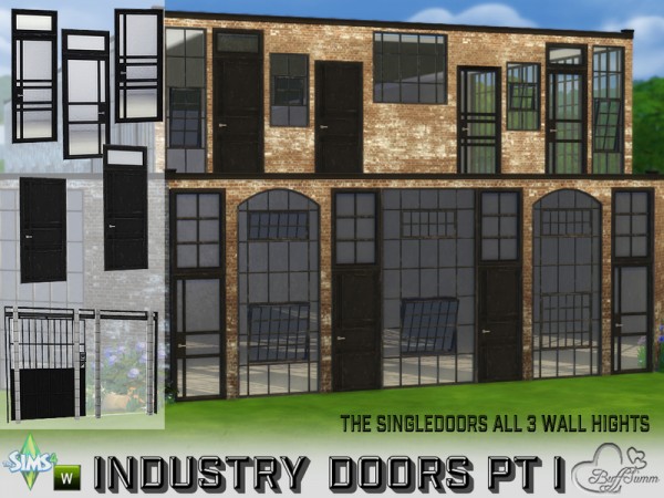  The Sims Resource: Industry Build: Singledoors by BuffSumm