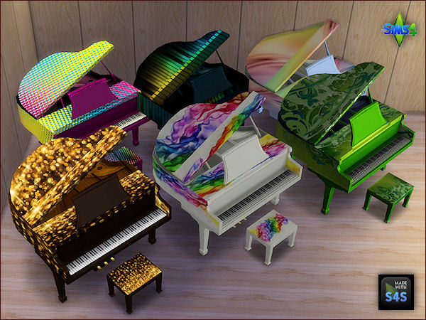  Arte Della Vita: Set of 6 recolored pianos