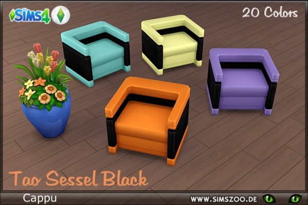  Blackys Sims 4 Zoo: Sao armchair black by Cappu