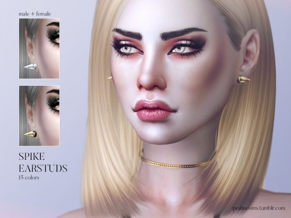  The Sims Resource: Spike Earstuds by Pralinesims