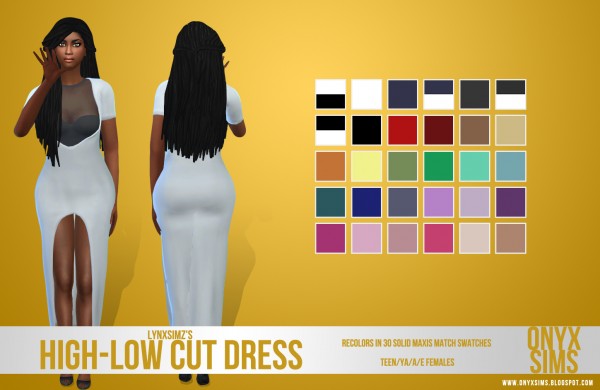  Onyx Sims: High    Low Cut Dress