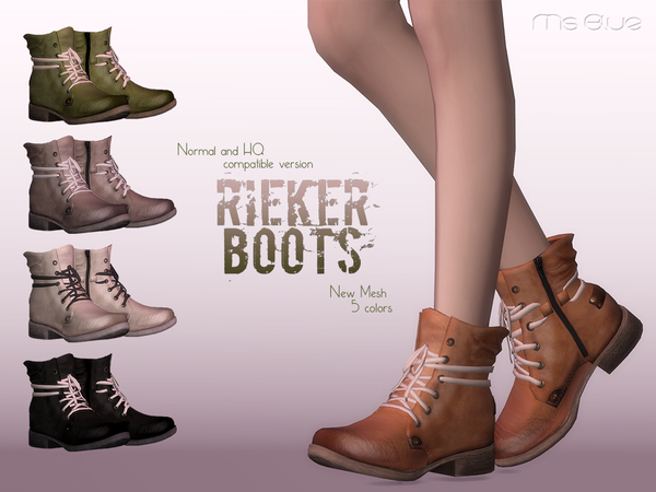  The Sims Resource: Rieker Boots Normal+HQ Compatible by Ms Blue