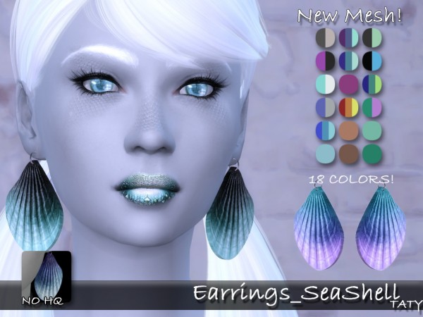  Simsworkshop: Earrings SeaShell by taty