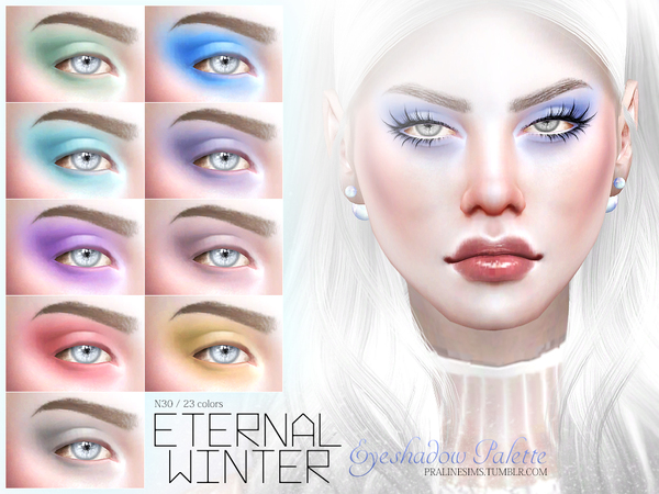  The Sims Resource: Eternal Winter Eyeshadow N30 by Pralinesims