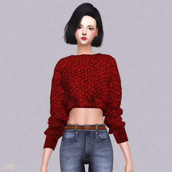  SIMS4 Marigold: Crop Knit Sweater