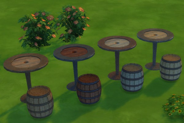  Blackys Sims 4 Zoo: Barrel dinette by mammut