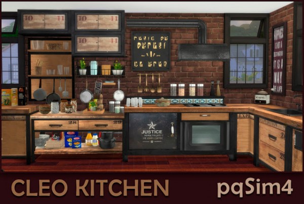  PQSims4: Cleo Kitchen Industrial Style