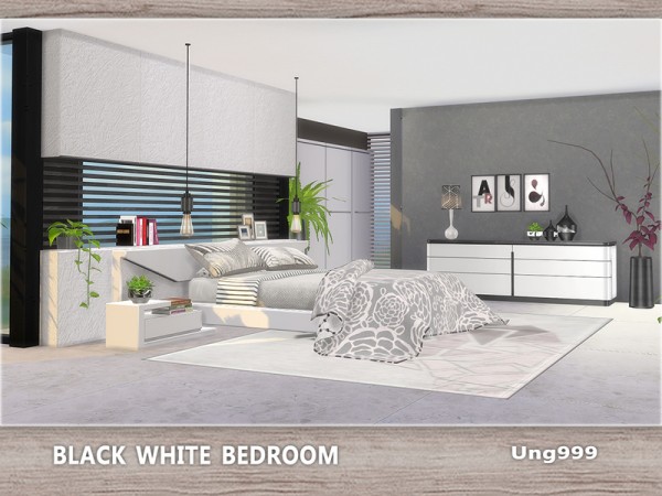  The Sims Resource: Black White Bedroom by ungg999