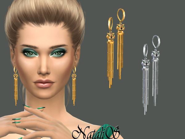  The Sims Resource: Panthere drop earrings by Natalis