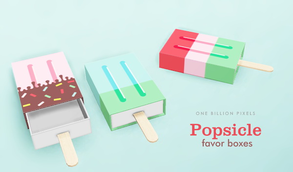  One Billion Pixels: Popsicle Favor Boxes