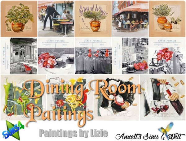  Annett`s Sims 4 Welt: Dining Room Paintings   Lizie
