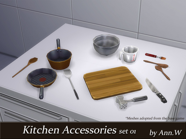  The Sims Resource: Kitchen Accessories Set 01 by annwang923