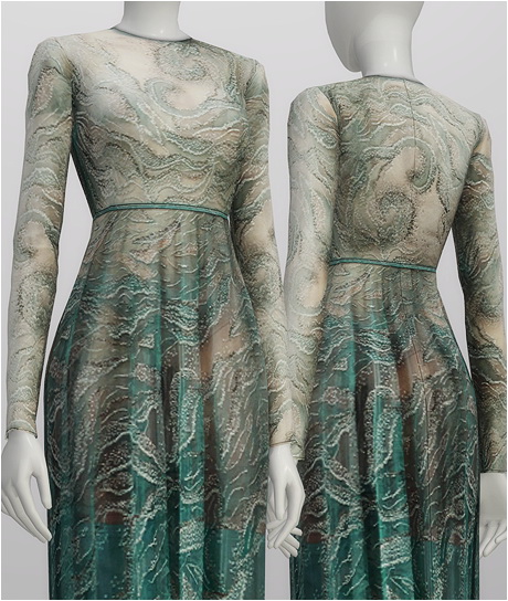  Rusty Nail: Glitter blue wave gown dress