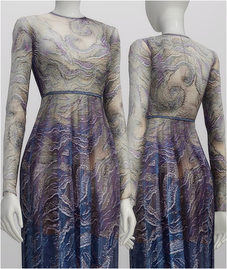  Rusty Nail: Glitter blue wave gown dress