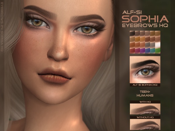  The Sims Resource: Sophia   Eyebrows HQ by Alf Si