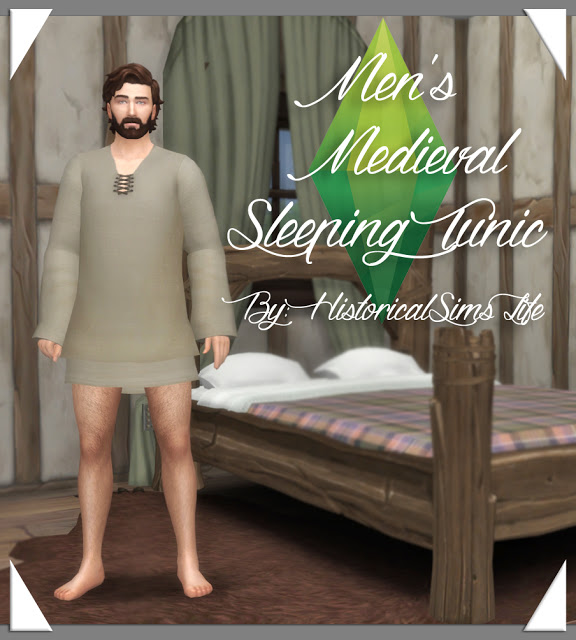  History Lovers Sims Blog: Mens Medieval Sleeping Tunic