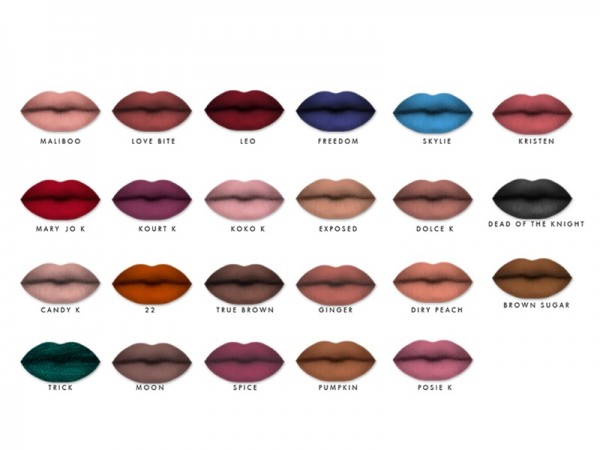  The Sims Resource: Matte Lipsticks by serenity cc