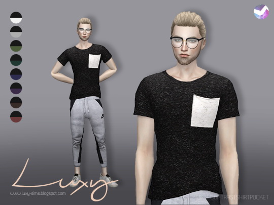  LuxySims: Contrast Shirt Pocket for males