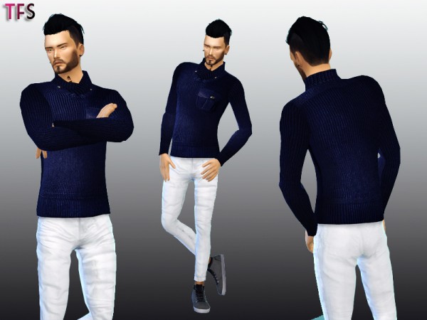  Sims Center: Deep Blue sweater