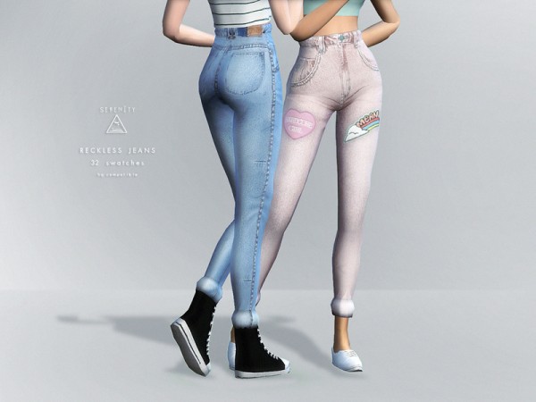  The Sims Resource: Reckless Jeans by serenity cc