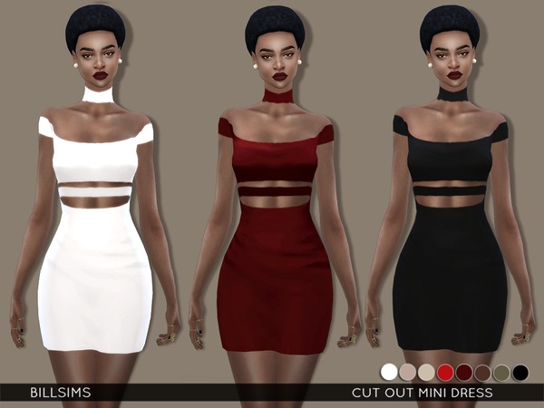  The Sims Resource: Cut Out Mini Dress by Bill Sims