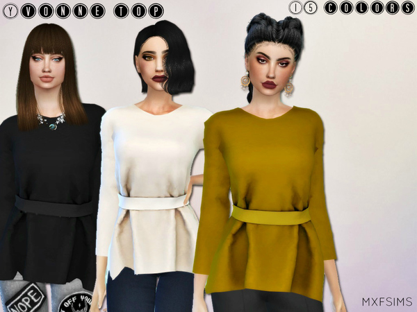  The Sims Resource: Yvonne Top by mxfsims