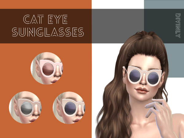  The Sims Resource: Cat Eye Sunglasses by divinly