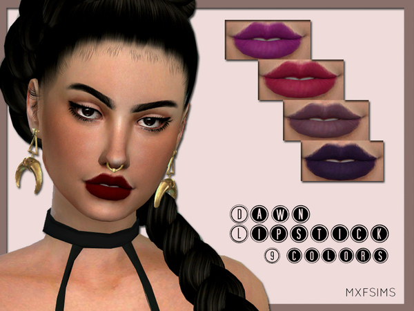  The Sims Resource: Dawn Lipstick by mxfsims